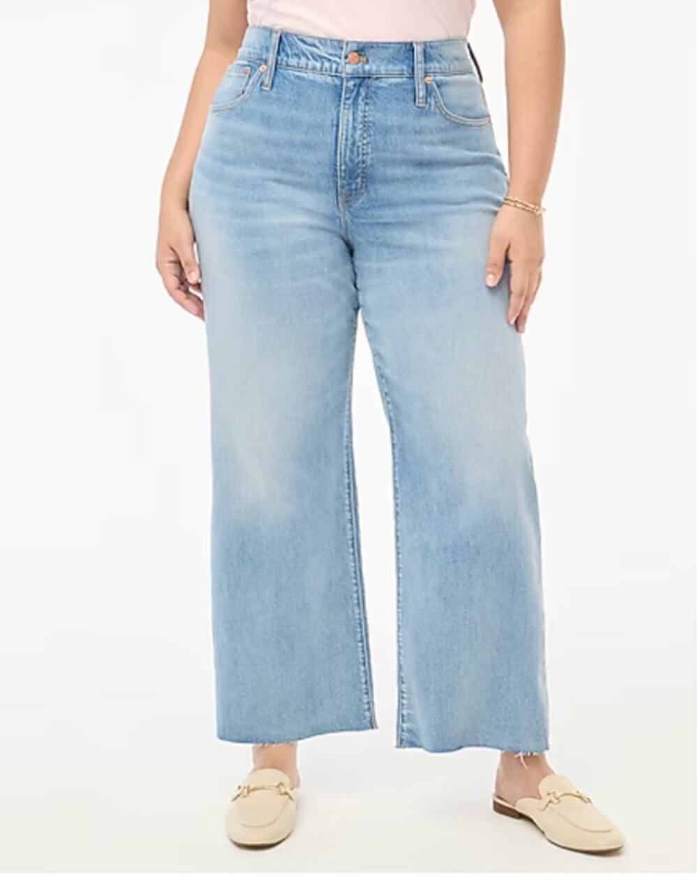 J Crew Wide Leg Crop Jeans 32 32T T32 Tall NWT Storm Wash BX561 J.Crew Stretch